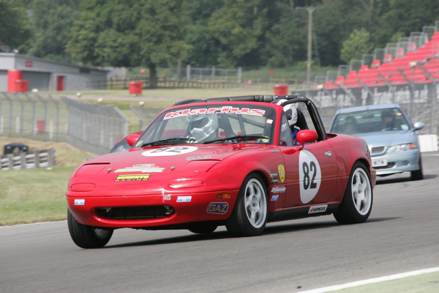 Mazder MX5 running on the circuit